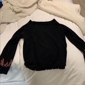 Flame sleeve honey punch sweatshirt